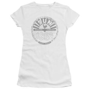 Sun Records Crusty Logo Ss Junior Womens T-Shirt Sheer White